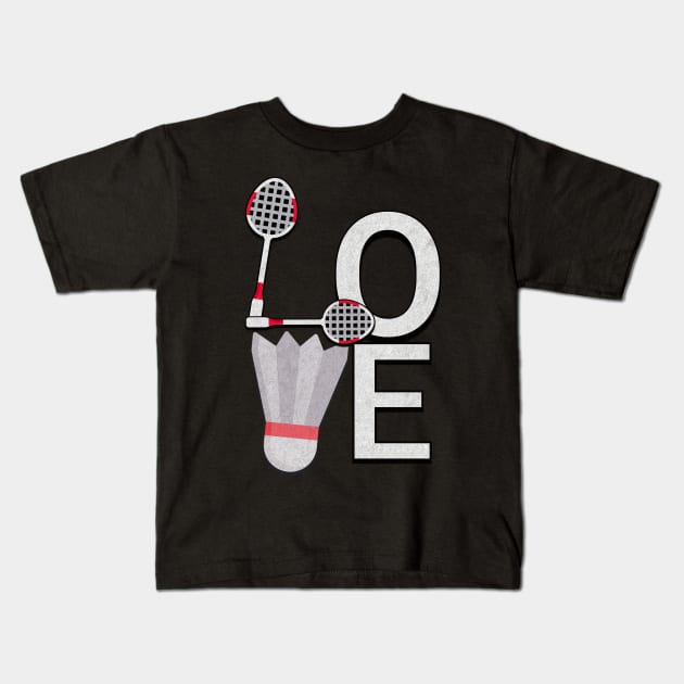 I Love Badminton Kids T-Shirt by The Jumping Cart